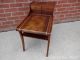 Vintage Leather Topped Mahogany Step End Table With 4 Drawers & Bottom Shelf Post-1950 photo 1