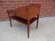 Vintage Leather Topped Mahogany Step End Table With 4 Drawers & Bottom Shelf Post-1950 photo 5
