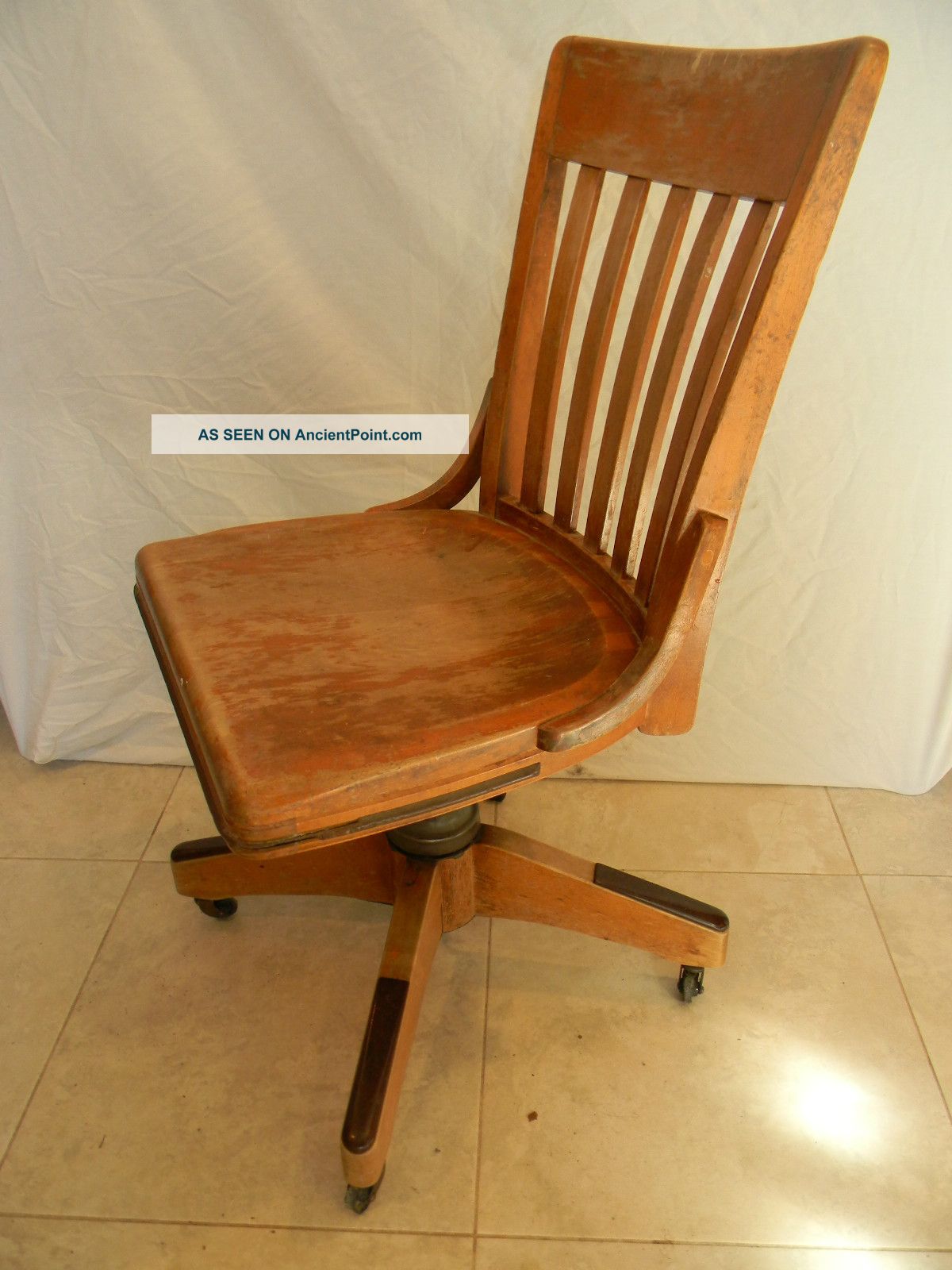 Antique Banker Office Chair Finish B L Marble Chair Co