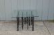 Mid Century Modern Metal Side Table Silas Seandel Style Vintage Glass Square Post-1950 photo 4
