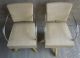 Pair Modecraft Chrome Vinyl Chairs W/solid Oak Base Post-1950 photo 1