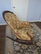 Antique Victorian Sleigh Rocking Chair With Tufted Tapestry Upholstery 1800-1899 photo 4