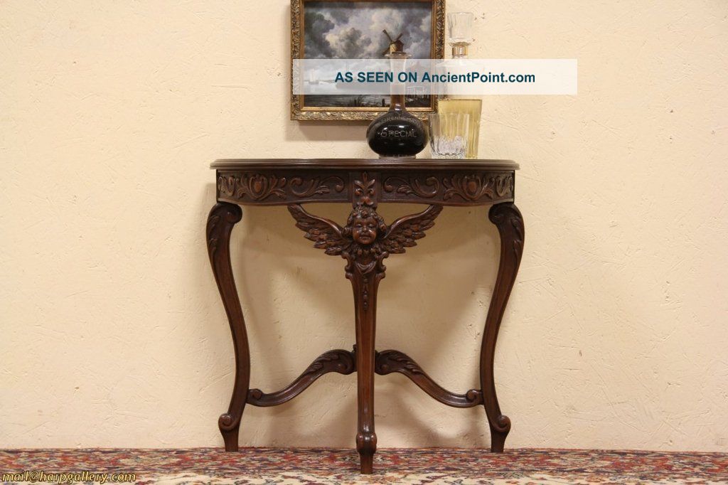 Cherub Or Angel Carved Chairside Or Console Table 1900-1950 photo