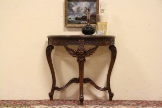 Cherub Or Angel Carved Chairside Or Console Table photo