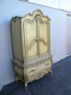 Tall French Bombay Painted Silver Leaf Armoire By Romweber 2758 Post-1950 photo 2
