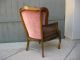 Pair Vintage Mid Century Modern Cane Wingback Rose Arm Chairs French Provincial Post-1950 photo 5