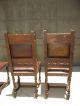 Set Of 4 Antique Renaissance Style Dragon Motif Tooled French Leather Chairs 1900-1950 photo 10