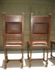 Set Of 4 Antique Renaissance Style Dragon Motif Tooled French Leather Chairs 1900-1950 photo 11