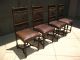 Set Of 4 Antique Renaissance Style Dragon Motif Tooled French Leather Chairs 1900-1950 photo 3