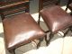 Set Of 4 Antique Renaissance Style Dragon Motif Tooled French Leather Chairs 1900-1950 photo 6