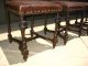 Set Of 4 Antique Renaissance Style Dragon Motif Tooled French Leather Chairs 1900-1950 photo 8