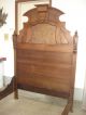 Antique Victorian Style Bed Walnut & Burl Wood 3/4 Three Quarter Or Double Size 1900-1950 photo 2