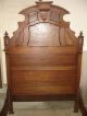 Antique Victorian Style Bed Walnut & Burl Wood 3/4 Three Quarter Or Double Size 1900-1950 photo 3