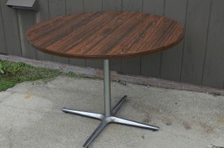 Mid - Century Modern Rosewood Veneer Kitchen Table With Chrome Base Vintage Eames photo