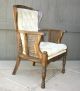 Pair Vintage French Provincial Wingback Cane White Velvet Arm Chairs Post-1950 photo 3