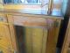49674 Antique Victorain Oak Bookcase Cabinet Curio With Desk & Wood Shelves 1800-1899 photo 3