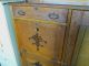 49674 Antique Victorain Oak Bookcase Cabinet Curio With Desk & Wood Shelves 1800-1899 photo 4