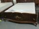 Antique Burled Walnut French Bed Handpainted Angels,  Flowers And Trim 1900-1950 photo 1