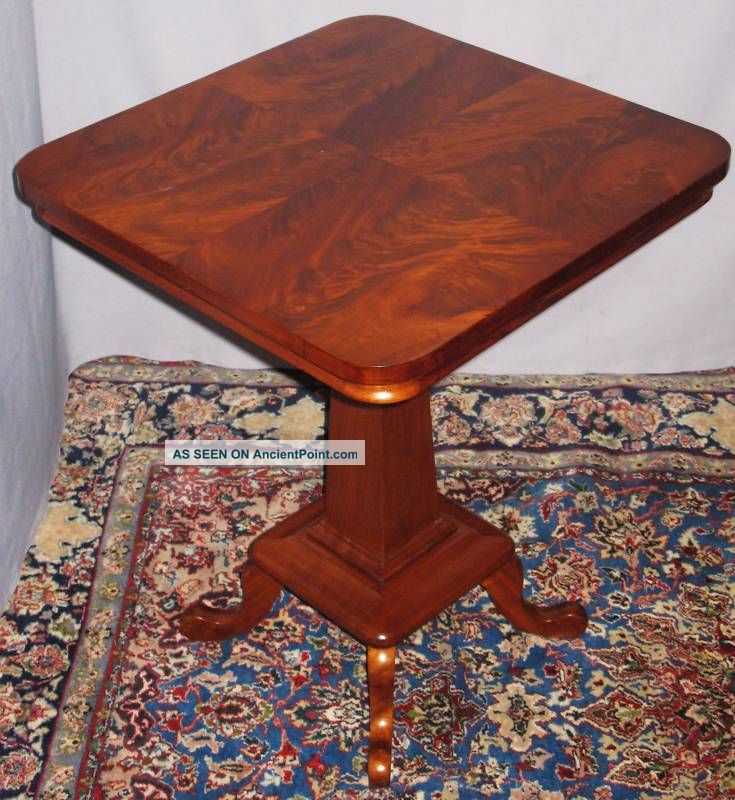 Antique Victorian Mahogany Parlor Lamp Table 1880 - 1900 1800-1899 photo