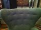 Vintage Tufted Wing Back Chairs Newly Upholstered Clean Library Cigar Pair Post-1950 photo 3