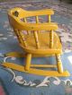 Antique Wood Child Rocking Chair Stencil Mustard Yellow 1900-1950 photo 1