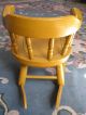 Antique Wood Child Rocking Chair Stencil Mustard Yellow 1900-1950 photo 2