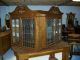 Matching Antique American Quartersawn Oak Barbershop Cabinets 1900-1950 photo 2