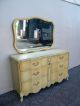 French Painted Double Serpentine Dresser With Mirror By Bassett 2491 Post-1950 photo 2