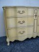 French Painted Double Serpentine Dresser With Mirror By Bassett 2491 Post-1950 photo 6