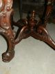 Stunning Antique Victorian Marble Top Lamp Table W/amazing Carved Base 1800-1899 photo 5