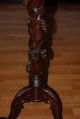 Vintage Carved Wooden Torchere With Turned Twist Column,  Plant Stand 1900-1950 photo 3