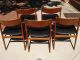 Beauitful Mid - Century Modern Wood & Leather Chairs,  Set Of 5 Post-1950 photo 7