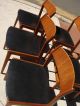 Beauitful Mid - Century Modern Wood & Leather Chairs,  Set Of 5 Post-1950 photo 8