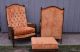 Mid - Century Modern Orange Cane Armed Chairs With Ottoman Vintage Eames Furniture Post-1950 photo 2
