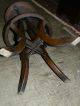Antique Oak Rr Station Or Coal Miners Swivel Stool Chair 1900-1950 photo 9