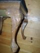 Antique Mahogany Victorian Needlepoint Stool Queen Anne Carved Legs 1800-1899 photo 5