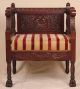 Fine Pair Of Rococo Revival Victorian Solid Mahogany Carved Antique Arm Chairs 1800-1899 photo 2