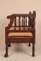 Fine Pair Of Rococo Revival Victorian Solid Mahogany Carved Antique Arm Chairs 1800-1899 photo 5