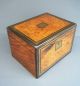 Quality Antique Victorian Burr Walnut Ebony & Brass Inlaid Stationary Box 1800-1899 photo 6