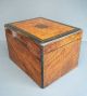 Quality Antique Victorian Burr Walnut Ebony & Brass Inlaid Stationary Box 1800-1899 photo 7