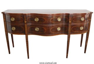 Antique Mahogany Federal Bow Front Sideboard Buffet photo