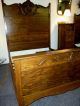 Antique Oak Bed (full Size) Ornate Carvings Refinished Made In Usa (pa. ) 1900-1950 photo 7