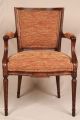 Pair Of French Louis Xvi Antique Style Upholstered Carved Fauteuil Arm Chairs Post-1950 photo 2