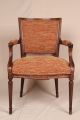 Pair Of French Louis Xvi Antique Style Upholstered Carved Fauteuil Arm Chairs Post-1950 photo 3