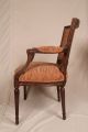 Pair Of French Louis Xvi Antique Style Upholstered Carved Fauteuil Arm Chairs Post-1950 photo 8