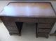 Antique Pedestal Solid Dark Wood Desk W/ Leather Pad On Top,  Over 70 Years Old 1900-1950 photo 1