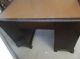 Antique Pedestal Solid Dark Wood Desk W/ Leather Pad On Top,  Over 70 Years Old 1900-1950 photo 7