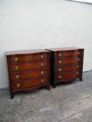 Pair Of Mahogany Small Dressers / Large Night Tables By White 2698 photo