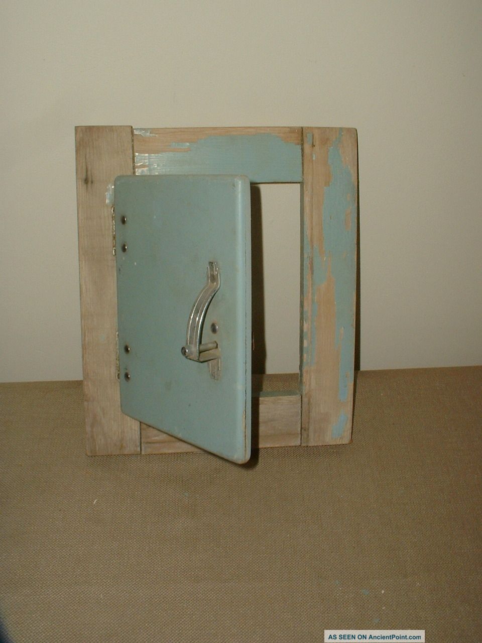 Antique Shabby Painted Small Cabinet Door Labeled Kitchen Kraft Art Deco Styling Unknown photo