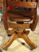 Antique Early 20th Cent Walnut Office Secretary Clerk Chair Casters Back Recline 1900-1950 photo 2